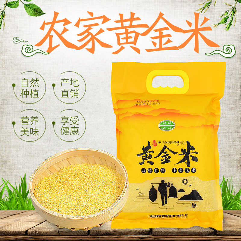 Green dam yellow millet farmers produce grains moon rice small yellow rice Yuxian new rice porridge 5 pounds