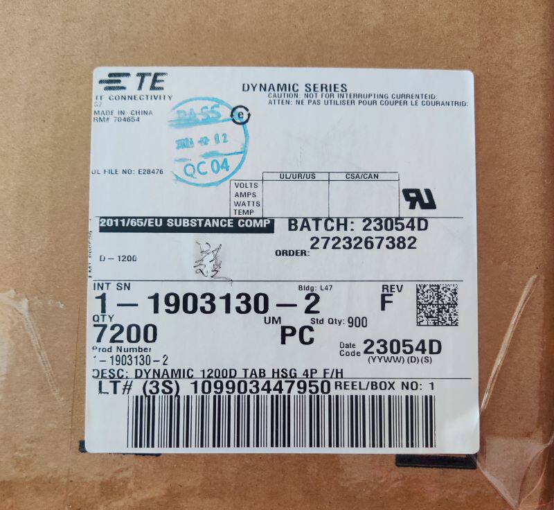 TE/泰科 1-1903130-2 4PIN膠殼塑殼連接器 原廠原裝正品現貨
