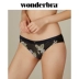 Wonderbra quần lót phụ nữ màu xanh đậm in ren thoải mái sexy phối cảnh quần lót liền mạch - Tam giác