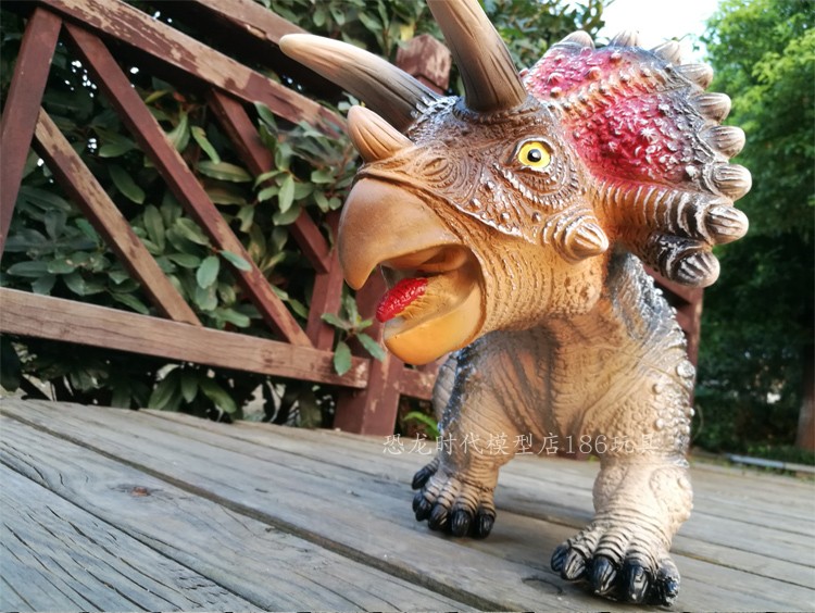 Trẻ em Jurassic Mô phỏng quá khổ Âm thanh Cao su mềm Đầu bò Khủng long Đồ chơi Tyrannosaurus Rex Mô hình Triceratops Quà tặng - Đồ chơi gia đình xe cuốc đồ chơi