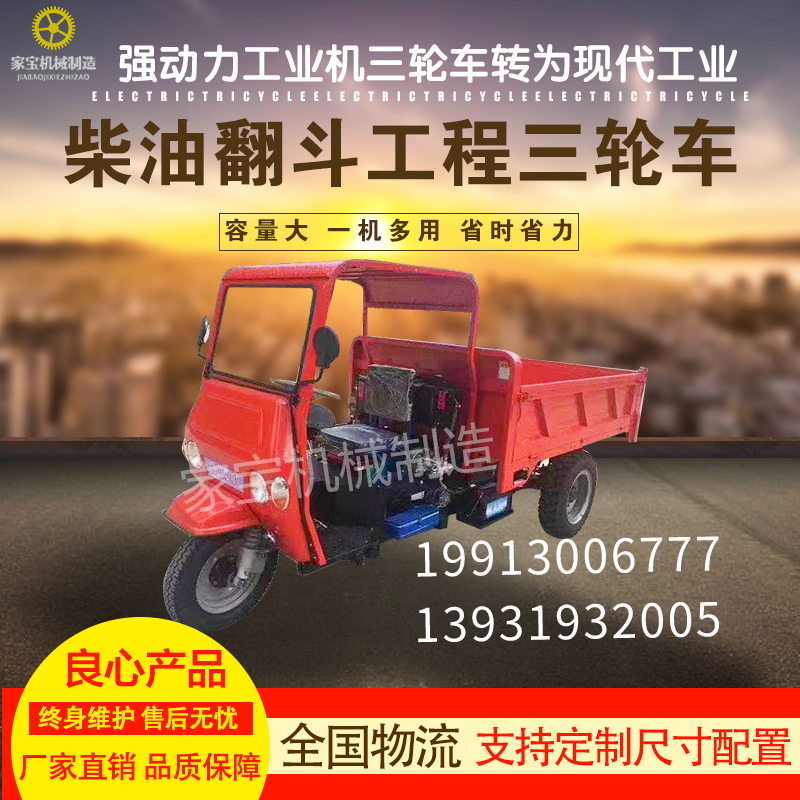 Construction Site Diesel Tricycle Agricultural Engineering Tricycle Dump Climbing Load Wang Shifeng Wuzheng Tricycle