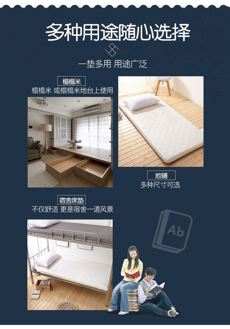 IKEA dày đơn ký túc xá nệm 0,9 mét 1.9x0.8m * 2.0x1.0x80x200x90cm190 - Nệm nệm kim cương