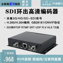 SDI loop-out video encoder h265 srt rtmp high-definition live monitoring rtsp connected to Haikang nvr recording