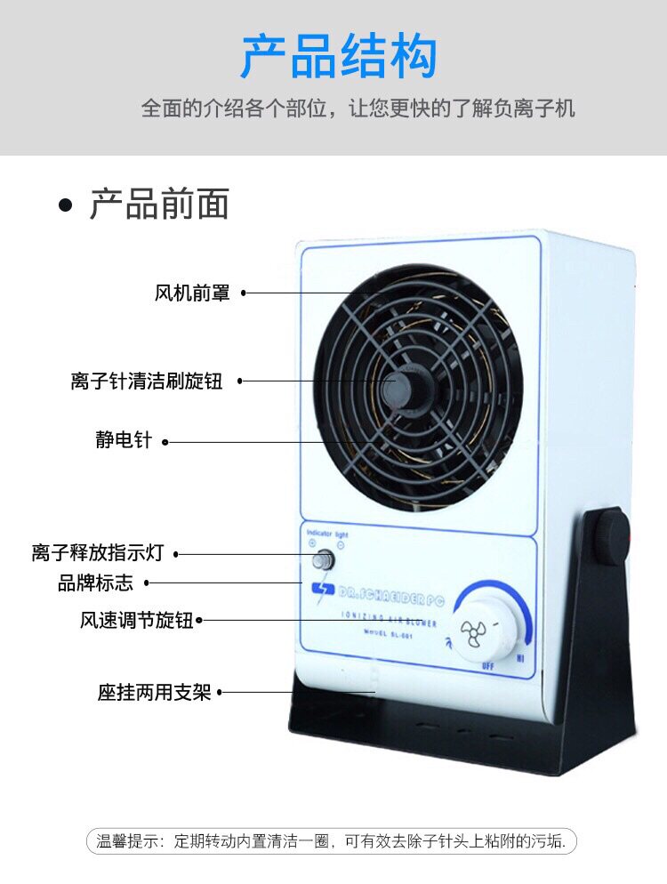 SL-001 ion fan desktop ion fan ion fan circuit board dust removal fan Slade