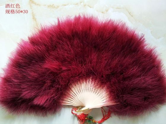 Furry and strong feather fan folding fan ancient style old night Shanghai student craft new creative classical Hangzhou