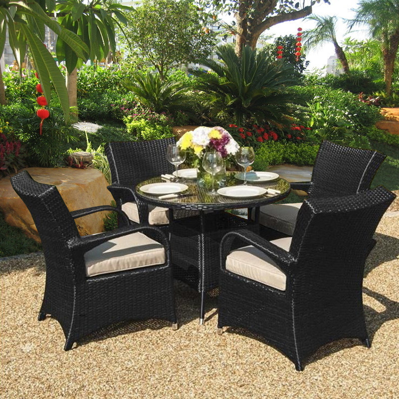 Outdoor rattan choreography table and chairs Balcony Patio Courtyard Rattan 3-five pieces kit Composition Hotel Minjuku Terrace Terrace table and chairs Composition