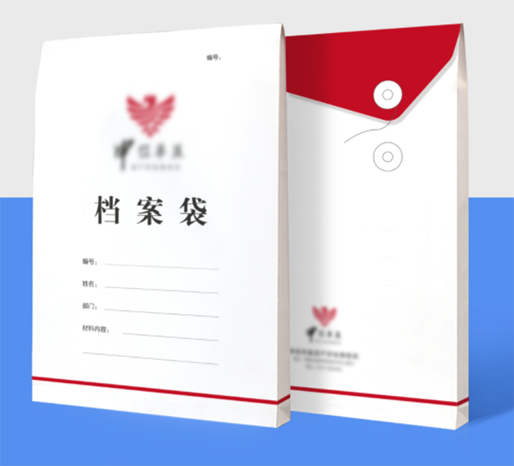 Custom Print High Definition High Precision Envelope Letter Paper Archive Bag File Bag Kraft Paper Double Glue Paper Bag Four Color Printing