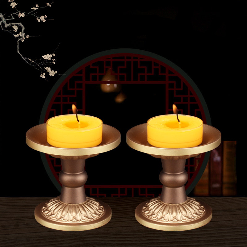 Pure Copper Candle Holder lamp holder Home for Buddhist wax candle holder Changming lamp candle holder A pair of Buddhist parish fruit tray for tray