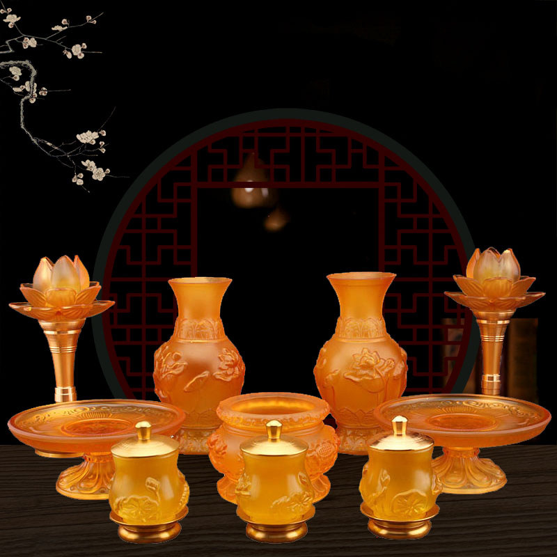 Glazed Buddha Suit Lotus Light for a cup vase Vase Incense Stove Home Fo the Fare for a complete set of pendulum pieces