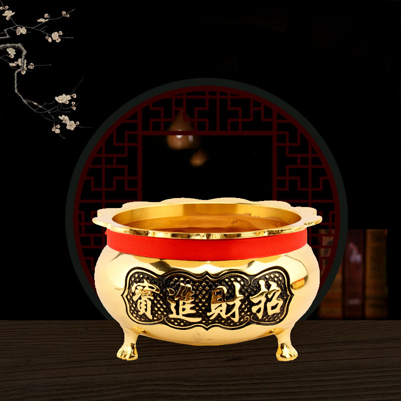 Pure copper alloy three-foot incense burner Foo light Puhao Lotus side fragrant lavender Domestic swing piece