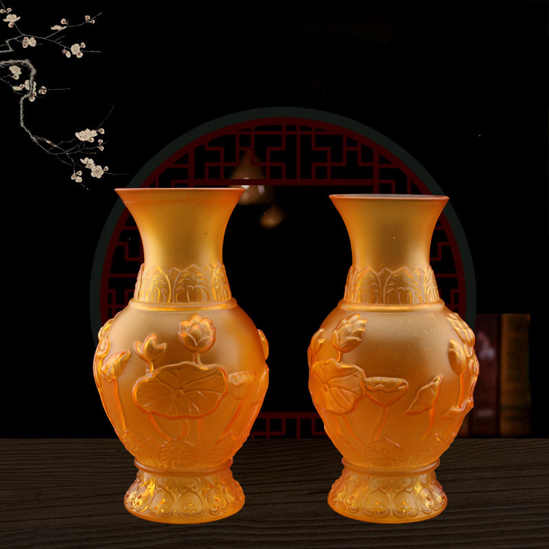 Glass Vase Buddha Lotus Vase Purified Vase Vase Purified Vase for Buddha Bottle