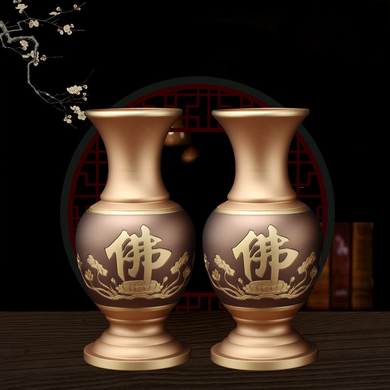 Pure copper for the Buddha vase Buddha front for the bottle A pair of home Guanyin flower arrangement Net bottle of residence Buddha's stall