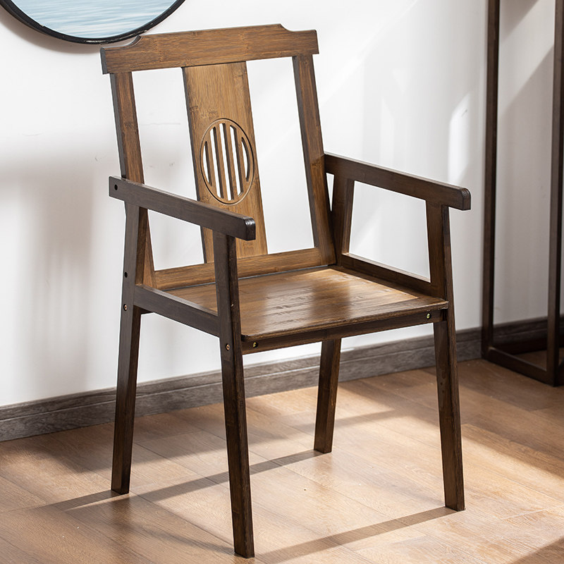 Lean back chair small stool tea room owner tea table and chairs combination suit solid wood New Chinese living room Leisure folding chair