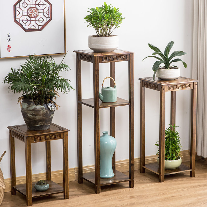 Sofa side a few corners a few square tea table small table small tea table solid wood New Chinese living room TV side cabinet flower shelf