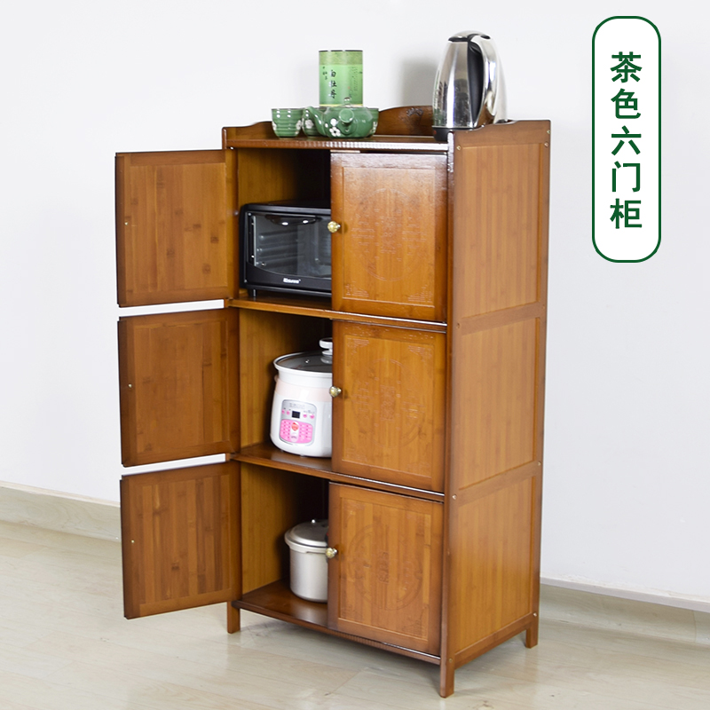 Tea cabinet tea cabinet rack storage tea cabinet storage tea cabinet kitchen microwave oven rack solid wood living room storage shelf rack