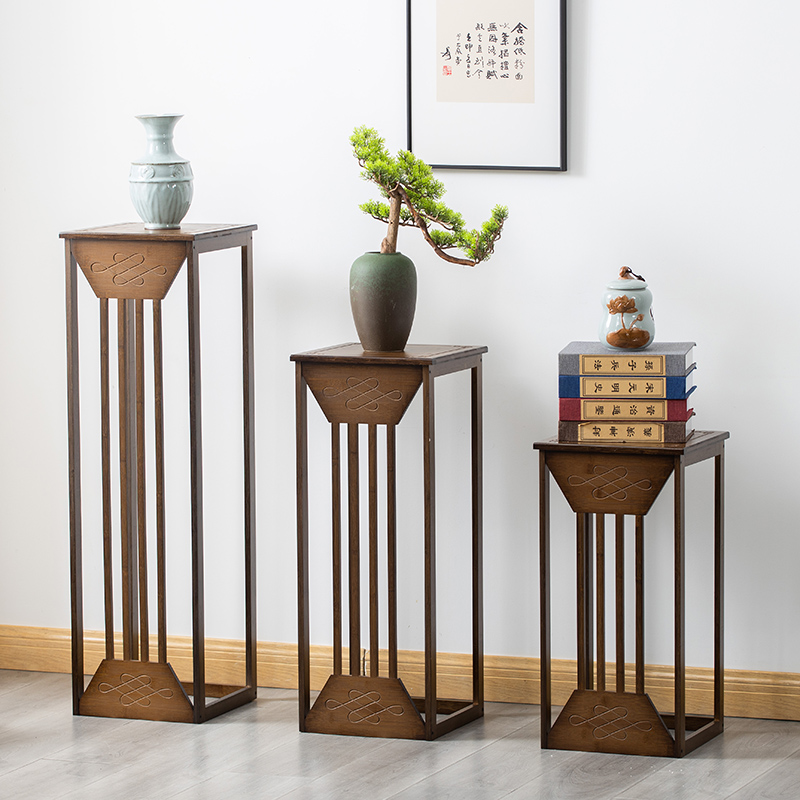 New Chinese flower shelf Living room indoor flower pot frame floor flower a few solid wood balcony minimalist bonsai flower shelf