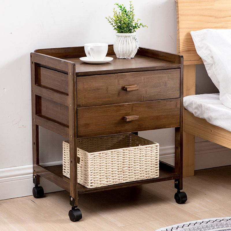 Removable small bed head cabinet shelve minimalist modern solid wood Bedroom bedside cabinet containing shelf storage cabinet table