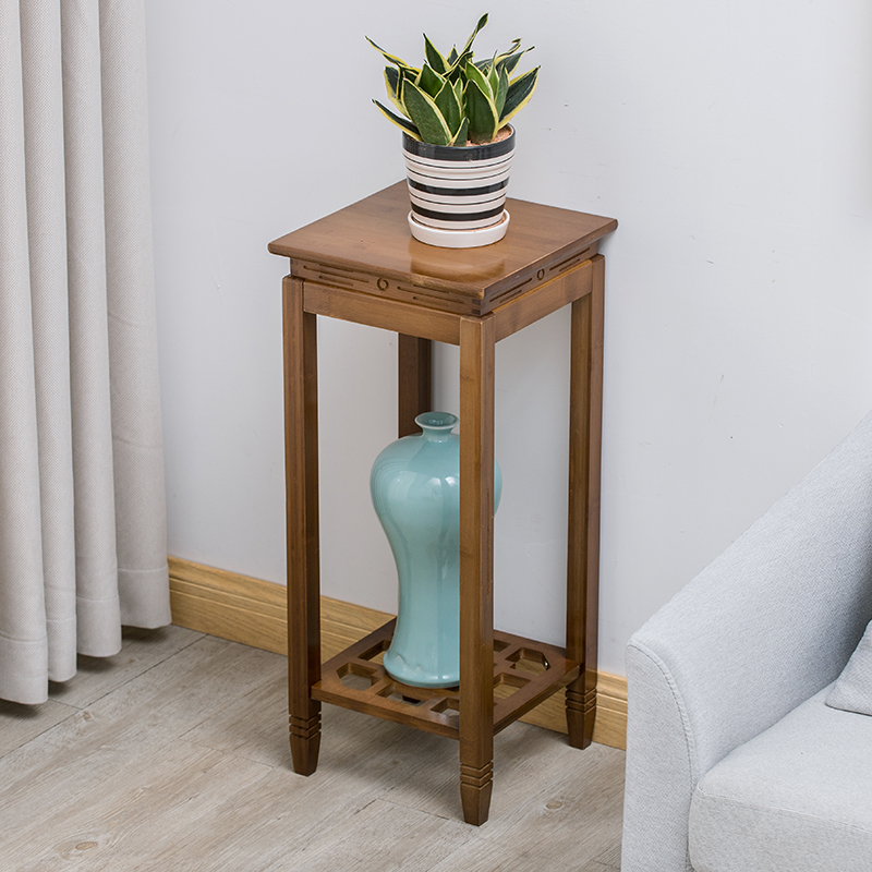 Chinese Flower Shelf Indoor Living Room Floor Graphic Golden Graff Basin Frame Single Flower Several Balcony Solid Wood Flower Frame