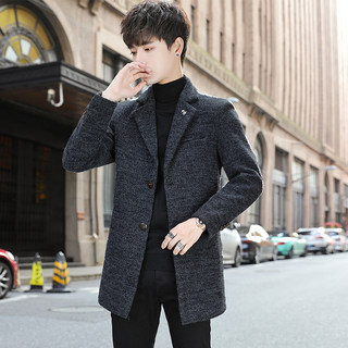 2023 New Woolen Coat for Men, Mid-Length Trench Coat, Korean Style Trendy Jacket, Autumn and Winter Thickened Stylish Top