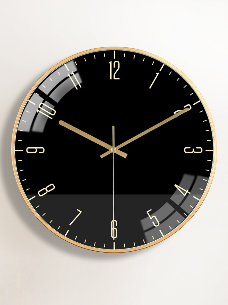 Modern Minimalist Clock, Home Clock, Light Luxury Wall Clock, Living Room Black Creative Stylish Nordic Silent Wall Clock