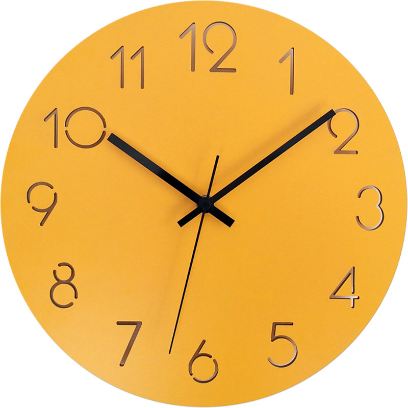 Creative Wall Clock for Living Room, Home Use, Fashionable 2025 New Model, Modern Minimalist Clock, Dining Room Art, Yellow Wall Clock