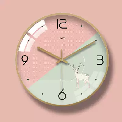 Fresh modern minimalist clock Household clock Light luxury wall clock Living room creative bedroom fashion Nordic mute wall clock