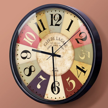 Wall Clock Modern Mediterranean American Style Creative Living Room Clock Bedroom Silent Quartz Clock Wall-Mounted Clock