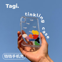 Tagi Dang mobile phone case sliding building block stick Soda geometric color block sliding floating transparent shell