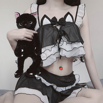 Produced by Liaohan: Meow a cat girl pink girl split-style fairy sexy nightdress private underwear