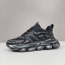 Niche mens shoes high-looking 2024 spring new fashion casual fly-knit thick-soled dad shoes versatile trendy shoes for men