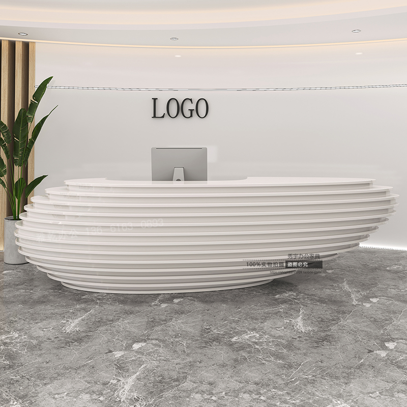 Special-shaped paint front desk reception desk company consulting desk hotel lobby service desk cashier counter creative bar customization
