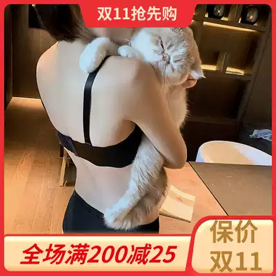 Underwear beautiful back glossy thin underwear set small breasts four seasons silky not empty cup gathering women thick streak New