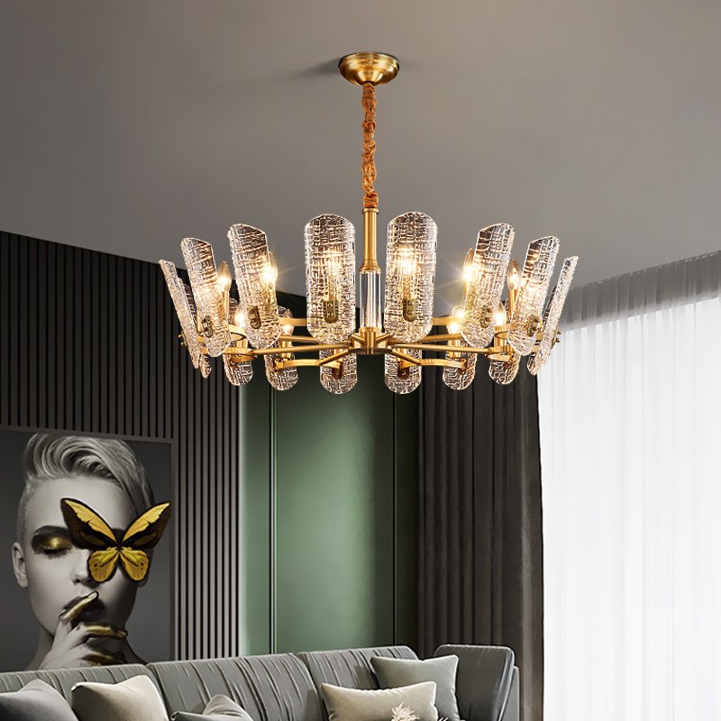 Full copper light extravagant hanging light rear modern minimalist living-room light crystal lamp dining room bedroom atmospheric luminaire