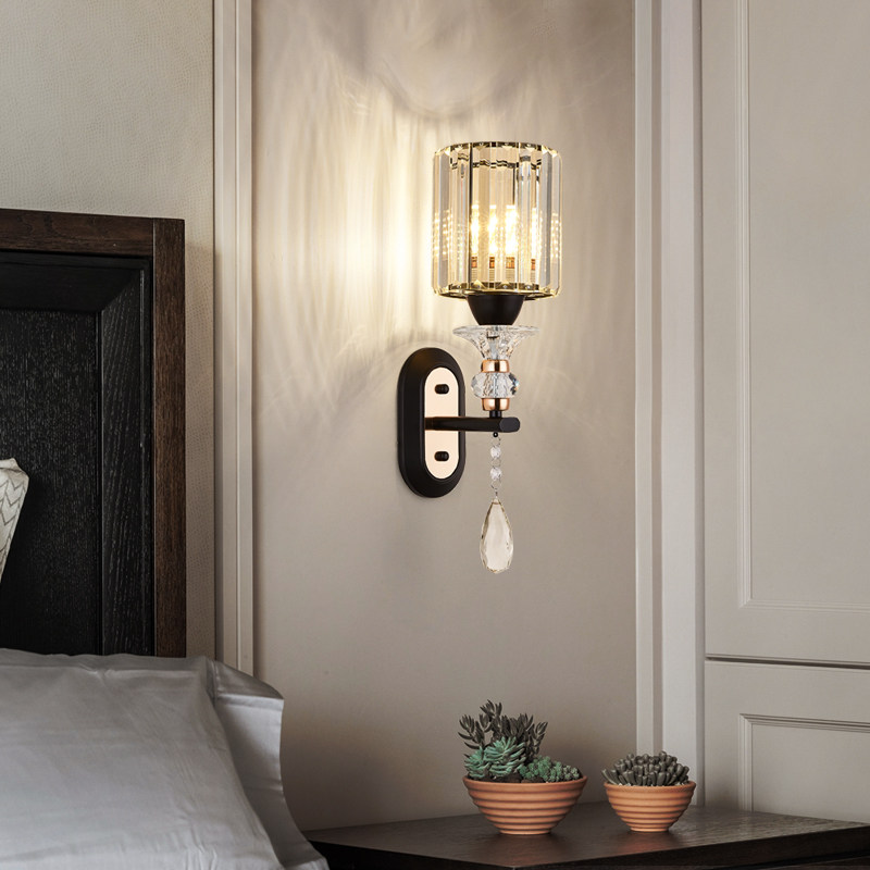 Nordic Bedroom Bed Head Lamp Wall Lamp Light Lavish Crystal Light Modern Minima Stairway Aisle Room Background Wall LED Light