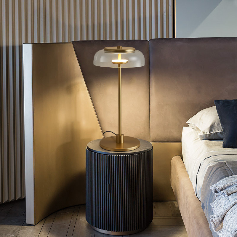 2021 new Nordic table lamp all copper retro bedroom bedside lamp living room sofa coffee table lamp study LED lamp