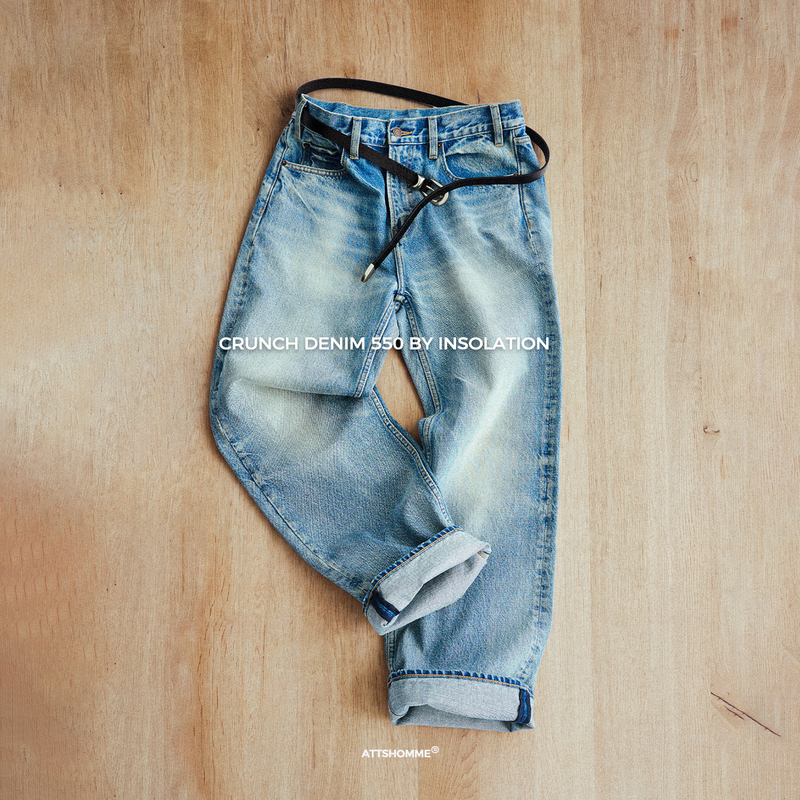 Atts Natural Series Cow King Sun-Dried/Osaka/C*Line Style Snowflake Stone Washed Soft Washed Jeans