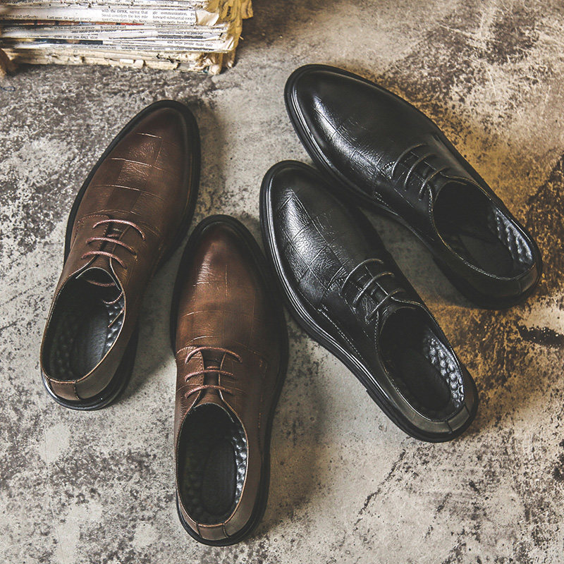 Summer leather shoes men's business formal casual shoes men's British breathable shoes trend Korean version of the wedding youth men's shoes