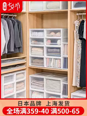 Japan IRISIRIS plastic transparent drawer storage box size clothes finishing box wardrobe Alice