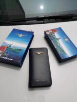 Shandong ship memorial edition first layer cowhide handbag Aircraft carrier medium-long wallet zipper