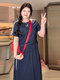 Plus-Size Belly-Covering, Age-Reducing, Preppy Style Suit for Women, Summer Slimming Casual Top and Long Skirt Two-Piece Set for Chubby Girls
