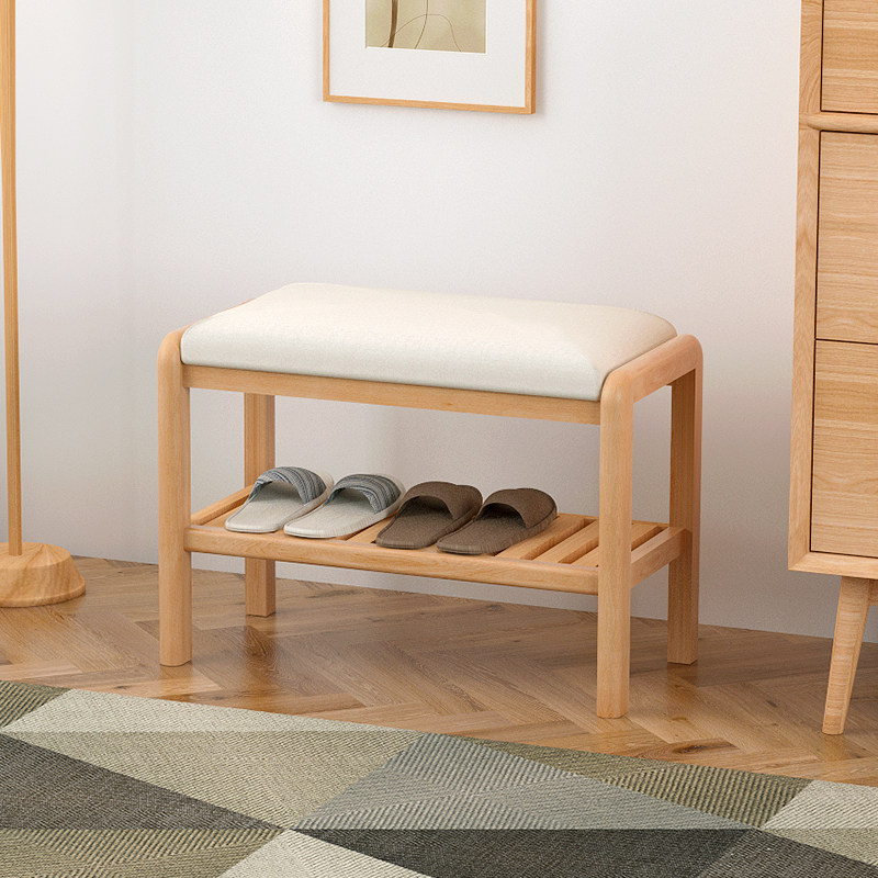 Nordic Solid Wood Changing Shoes Stool Simple Day Style Home small family Type of narrow shoe rack door Xuanguan can sit multiple layers of shoes stool