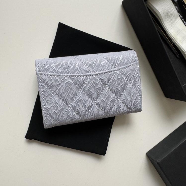 Lilac ~ Calfskin Card Holder Coin Diamond Coin Purse Flip Wallet Women's Card Holder Caviar Short Wallet Lilac ~ Calfskin Card Holder Coin Diamond Coin Purse Flip Wallet Women's Card Holder Caviar Short Wallet