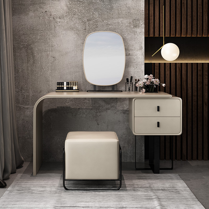 Italian light luxury cosmetic table storage cabinet integrated post-modern simple Nordic net red ins solid wood cosmetic table with lights