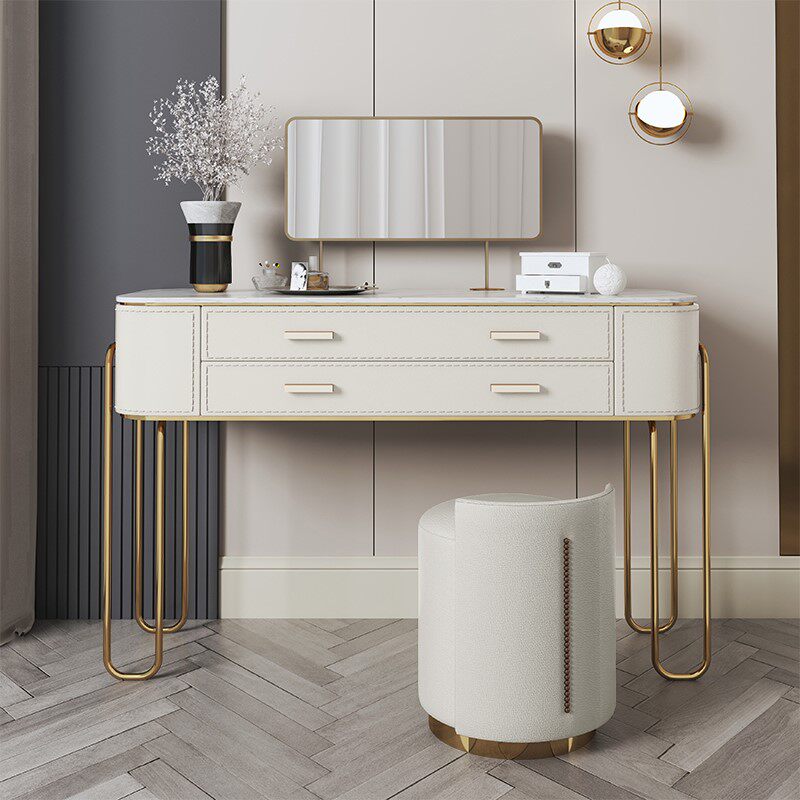 Containing Light Extravagant Makeup Terrace Net Red Ins Wind Small Family Style Makeup Table Bedroom Cabinet Integrated Modern Rock Board Makeup Table