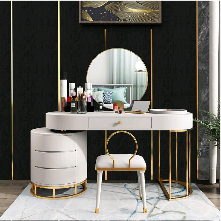 Makeup Desk Intake Cabinet Integrated Makeup Table Bedroom small family type net red ins Wind Nordic light extravagant with lamp makeup table