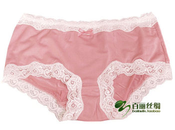 ລະຫັດຫັກຊັດເຈນ mulberry silk silk low waist women's lace boxer panties candy color panties girl