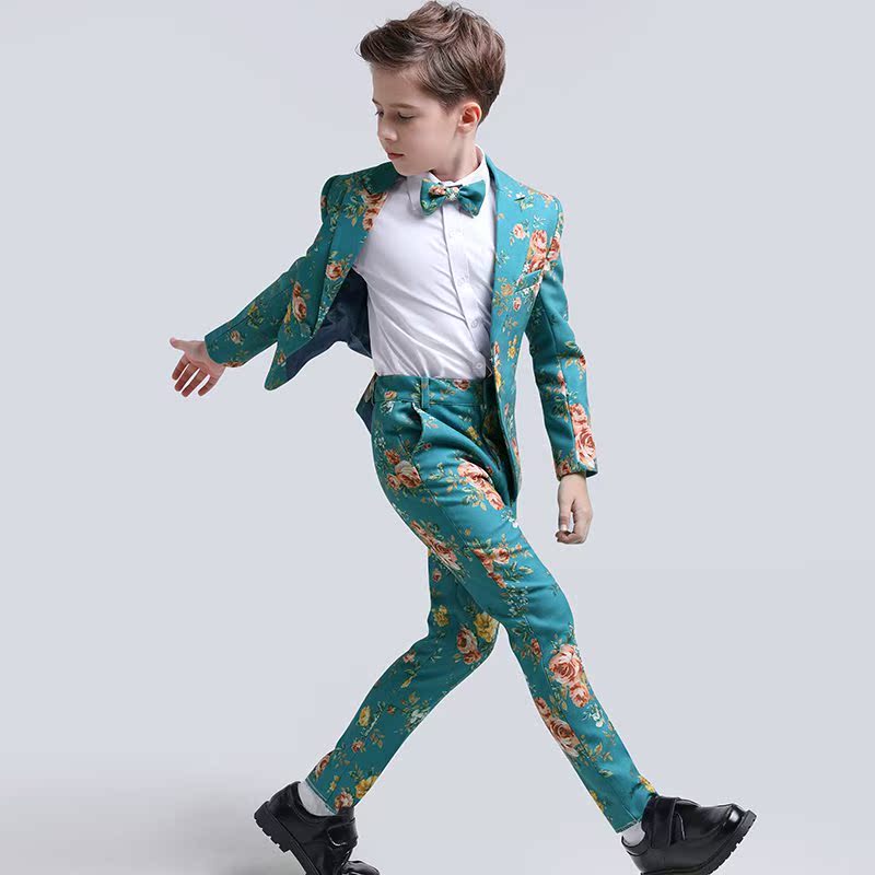 2019 trẻ em mới Suit Mens 19 New Boy ăn mặc nhỏ chủ Cát bước trên sàn catwalk để thực hiện Boy Tây.