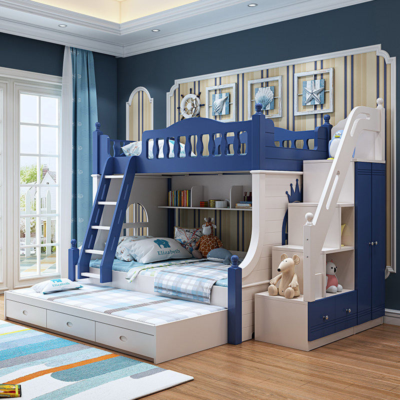 Children's bed Bunk Beds Bunk Beds Bunk Beds Bunk Beds Double Bed Double Height Bed Boy Solid Wood Primary Bed With Multifunction