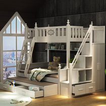 All solid wood mother-child bed Bunk bed Two-layer bunk bed Bunk bed High and low bed Childrens bed Adult mother-child bed Boy girl