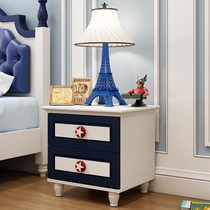 Mediterranean cartoon combination bedside table Simple modern childrens multi-function solid wood assembly storage and storage cabinet